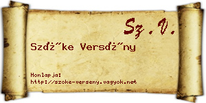 Szőke Versény névjegykártya
