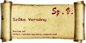 Szőke Versény névjegykártya